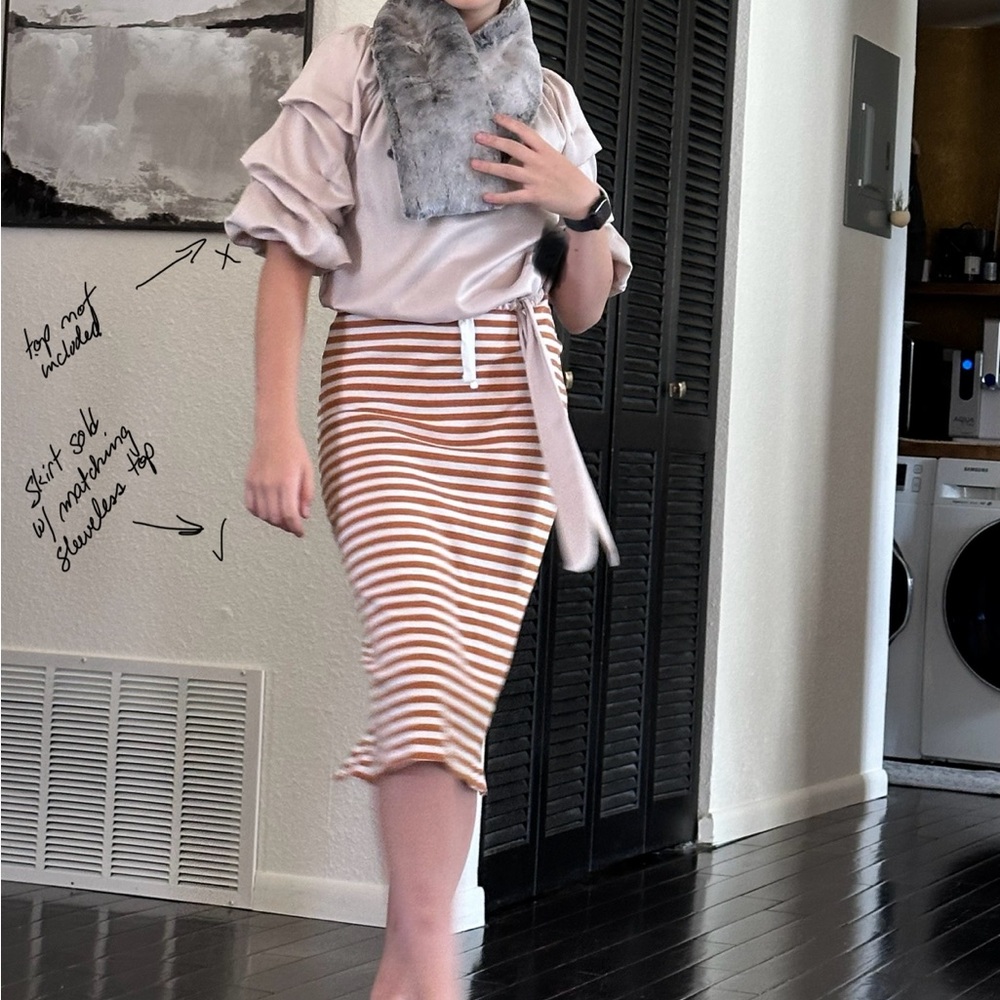 Striped Cotton Skirt and Sleeveless Top